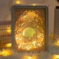thumbnail image 2 of Valentine's Day Gift, USB Battery Powered 3D Paper Sculpture Night Light Shadow Box Paper Sculpture Frame Table Lamp Decoration Ambient Light Table Lamp, Soft Warm Light, Romantic Ambience, 2 of 6