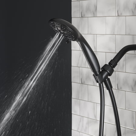 MAINSTAYS 5-SETTING HANDHELD SHOWER HEAD, MATTE BLACK