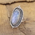 thumbnail image 2 of JAY JOOLS Moonstone Ring Sterling Silver Oval Gemstone Statement Jewelry for Women, 2 of 8