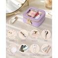 thumbnail image 3 of Bolsa de maquillaje Soimeat Mini, impermeable, de piel transparente, color morado, 3 of 7