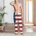 thumbnail image 2 of Balery Vintage American Flag Pantalones de pijama para hombre, pijama ultraligero, pantalón de descanso-3X-Large, 2 of 6
