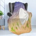 thumbnail image 4 of Landscape Soft Flannel Fleece Throw Blanket, Desert Scene with Cactus and the Moon, Cozy Plush for Indoor and Outdoor Use, 50" x 60", Multicolor, by Ambesonne, 4 of 5