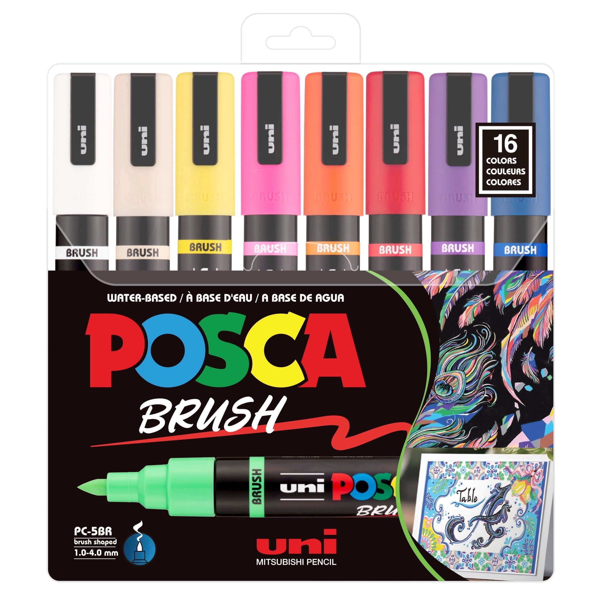 POSCA Fine Tip Paint Markers, 16-Color Set, PC-3M - Walmart.com