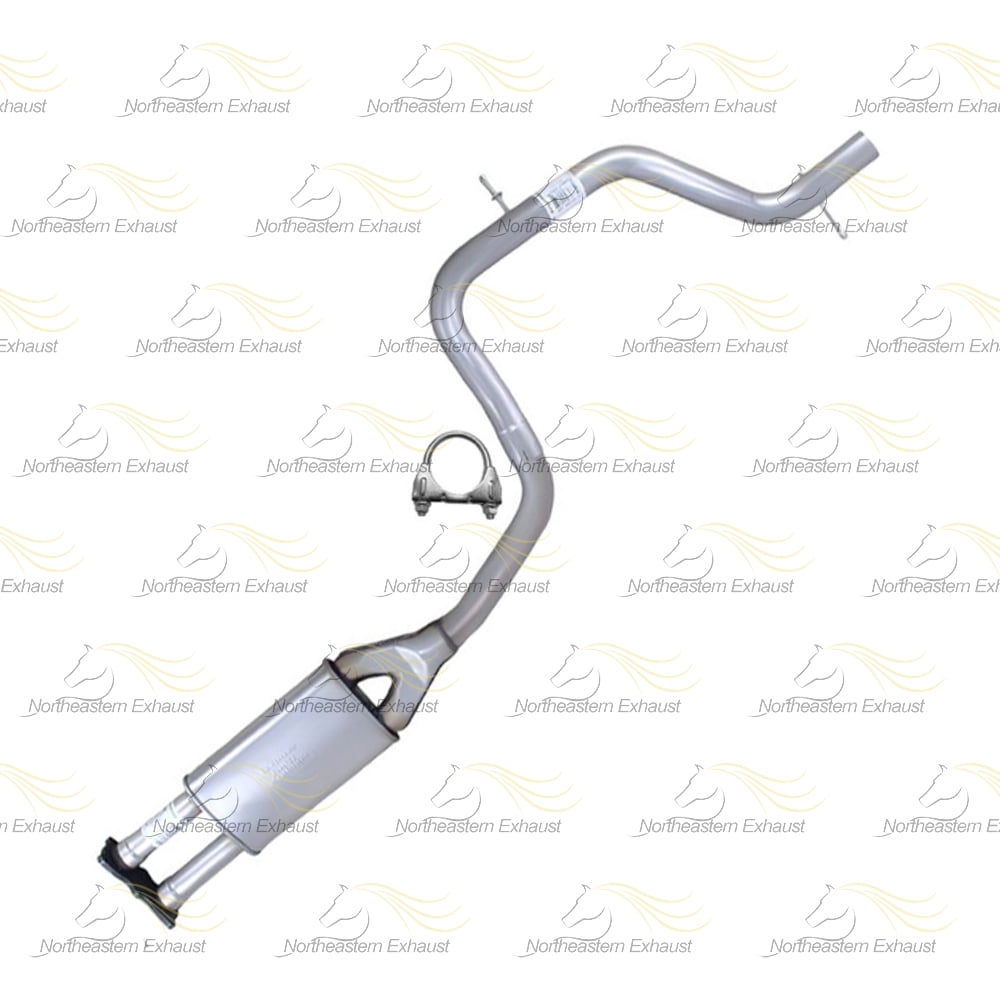 Stainless Steel Exhaust Resonator Pipe with Pair of Muffler Fits 2008-2010 Volvo V70 3.2L - Direct Fit