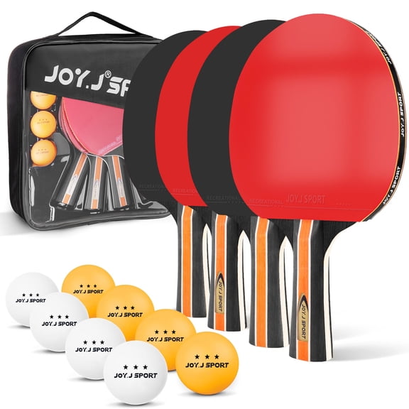 Ping Pong Paddles Set Table Tennis Rackets with Balls, Storage Case for Indoor Outdoor Table Tennis Paddle Game Accessories