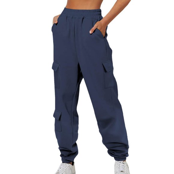 ZMFXJPE Woman Casual Cargo Sweatpants Gym Joggers for Women Baggy Trousers Women Athletic Pants Track Sweatpants for Women Pants High Waisted