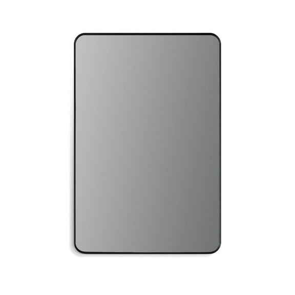 Nettuno 24" Rectangle Bathroom/Vanity Matt Black Aluminum Framed Wall Mirror