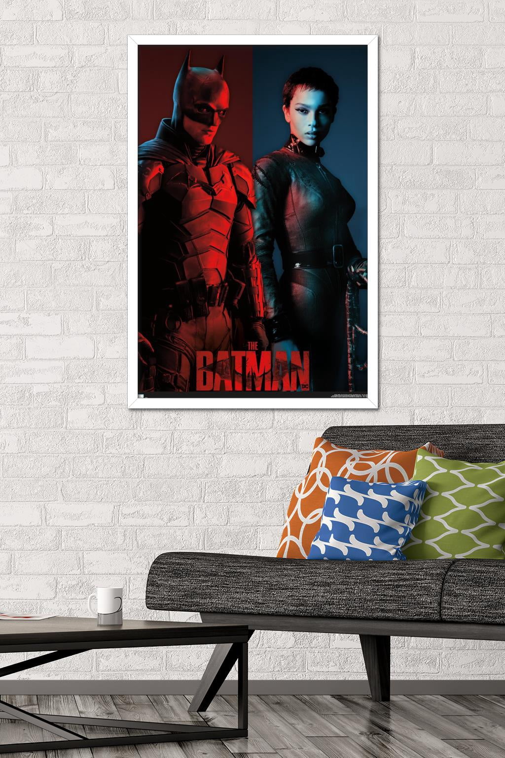 DC Comics Movie The Batman - The Bat and The Cat Wall Poster, 22.375" x 34" Framed