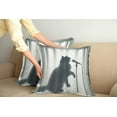 thumbnail image 2 of Ambesonne Cat Throw Pillow Cover 2 Pack, Bath Shadow of a Singing Kitty, 24", Dark Blue Grey Off White, 2 of 7