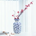 thumbnail image 3 of NOVATRAX Large Blue-White Ceramic Vase, Tall Decorative Flower Vase for Home Decor, 9.45", 3 of 9
