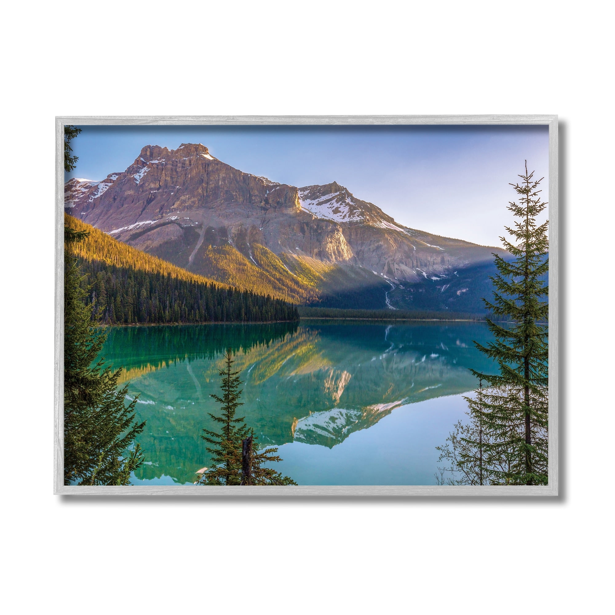 Stupell Industries Reflective Mountain Lake Landscape Sunny Sky,11 x 14,Designed by Dave Gordon