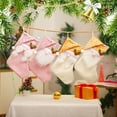 thumbnail image 2 of Christmas Stockings Sequins Hat Rhombus Design White Whiskers Bright Color Festive Decorative Lanyard Wide Opening Stockings Gift Bag for Party, 2 of 8