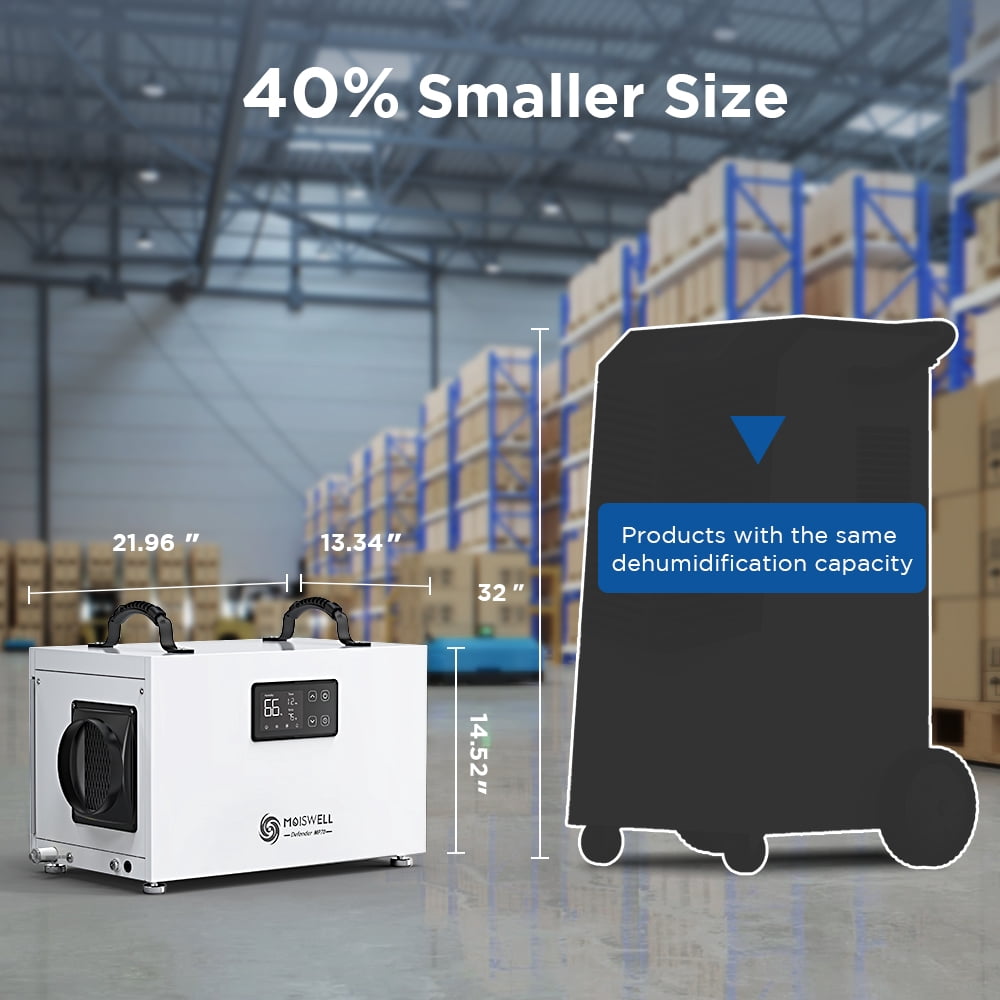 145 Pints Energy Star Commercial Dehumidifier for 6,000 sq. ft. Crawlspace Auto Restart