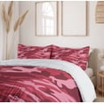 thumbnail image 6 of Ambesonne Pink Duvet Cover Set, Camo Texture Autumn Theme, 2-Calking, Dark Coral Pale Pink, 6 of 7