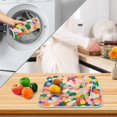 thumbnail image 3 of Yayeee Dish Drying Mat for Kitchen Counter 16" x 18" Microfiber Super Absorbent Coffee Decorative Pad, Pink Colorful Circles, 3 of 9