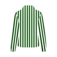 thumbnail image 4 of ShomPort Womens Button Down Shirts Striped Classic Long Sleeve Collared Office Work Blouses Tops (Green 10), 4 of 5