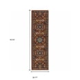 thumbnail image 3 of HomeRoots Red Blue Gold And Ivory Oriental Power Loom Stain Resistant Runner Rug, 3 of 10
