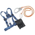 thumbnail image 5 of Arnés de escalada en roca para exteriores, cinturón de seguridad de medio cuerpo con mosquetón de acero de aleación de cuerda de 1,8 metros, 5 of 5
