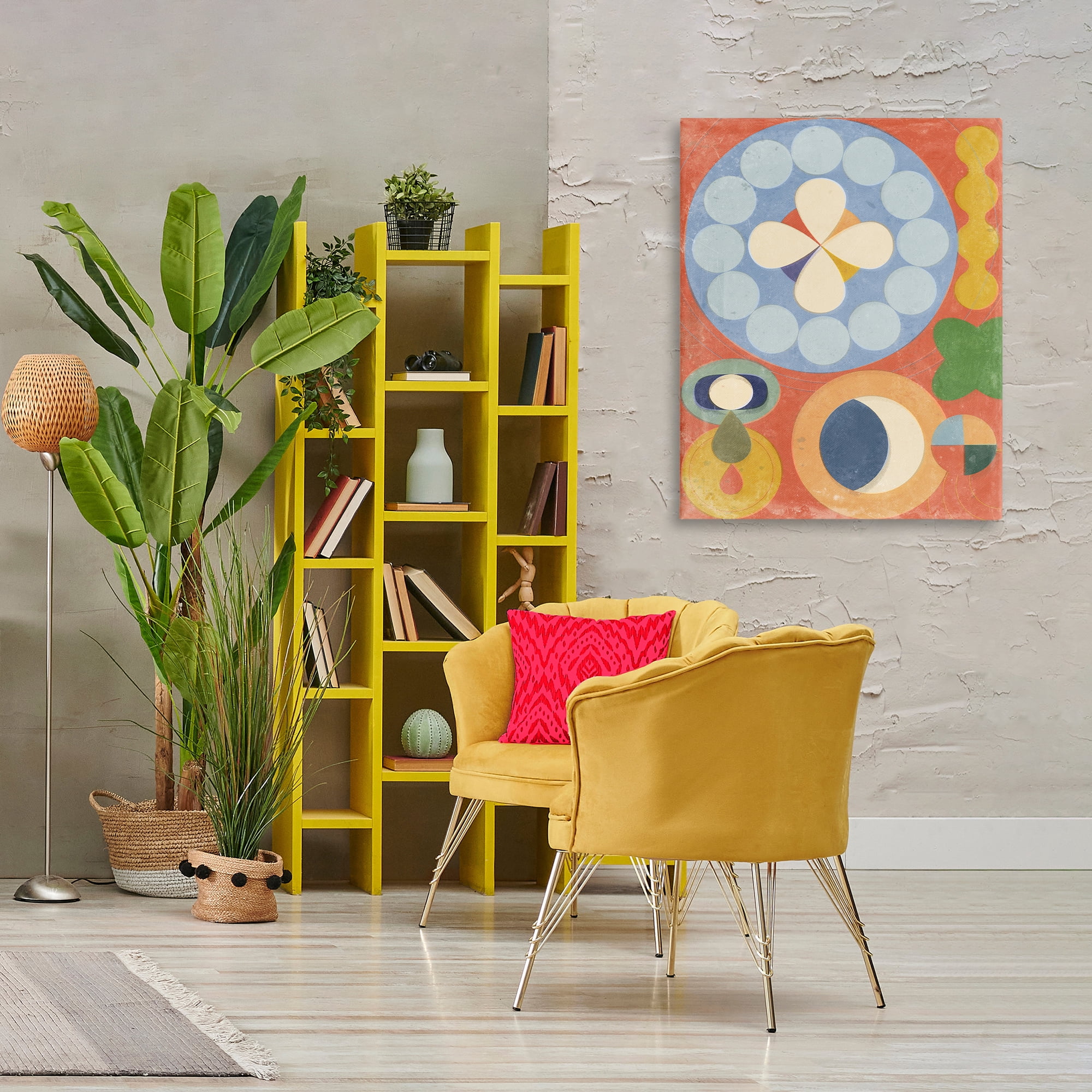 Stupell Industries Retro Symbolic Shapes Abstract Painting Wrapped Canvas Art Print Wall Art, 30 x 40