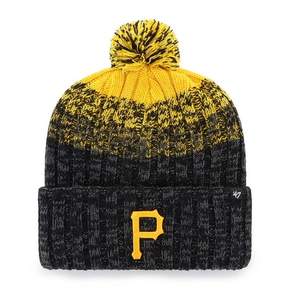 Men's '47  Black Pittsburgh Pirates Cascade Cuffed Knit Hat with Pom