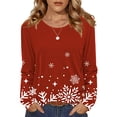 thumbnail image 3 of Zeagoo Plus Size Womens Tops Crew Neck Solid Ladies Tops and Blouses Long Sleeve Tunic Tops To Wear With Leggings, 3 of 6