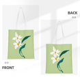 thumbnail image 3 of YFYANG Reusable Cotton Canvas Tote Shopping Bag, Green Flower Pattern Washable Portable Grocery Bag for Daily Travel, 3 of 8