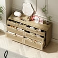 thumbnail image 3 of Jopath Large Wood Chset Of Drawers,51" Rattan Dresser With Drawers, 6 Drawer Dresser For Bedroom, Clothes Storage Cabinet For Bedroom, Metal Handle&Wood Legs For Hallway, Living Room, Bedroom,Natural, 3 of 10