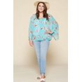 thumbnail image 5 of Plus Size Floral Chiffon Sheer Surplice Top 2XL, 5 of 9