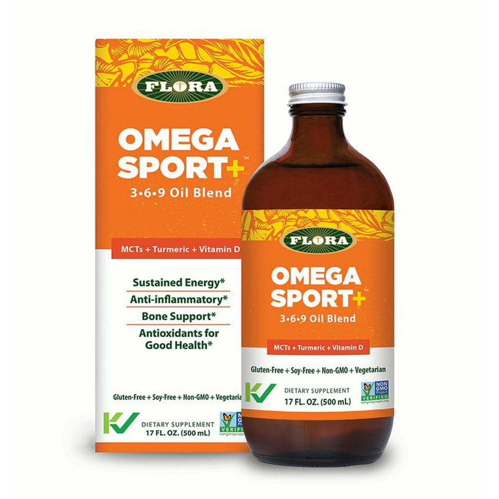 Flora Omega Sport+ Omega369 Blend Liquid, 17 Fl Oz.
