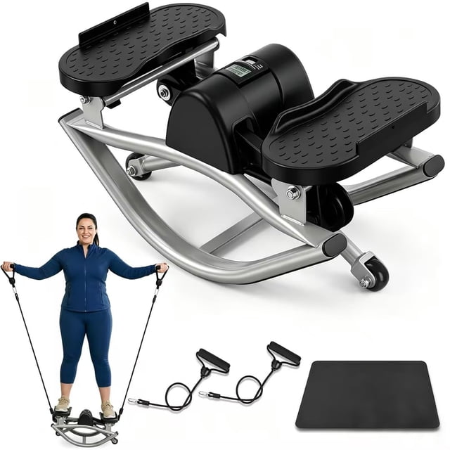 Escaladora oscilante ODCPN para ejercicio en casa con bandas de resistencia, 136 kg