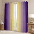 thumbnail image 2 of (2 Panels, 42 x 54 Inch Purple and Yellow Darkening Drapes Gradient Style Curtains for Bedroom for Kids Women Men Ombre Printed 30%-50% Blackout Curtains Geometric Window Treatments, 2 of 8