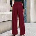 thumbnail image 5 of hotojiny Corduroy Pants for Women Casual High Waisted Work Office Stretchy Wide Leg Pants Loose Fit Pleated Business Slacks Fall, 5 of 6