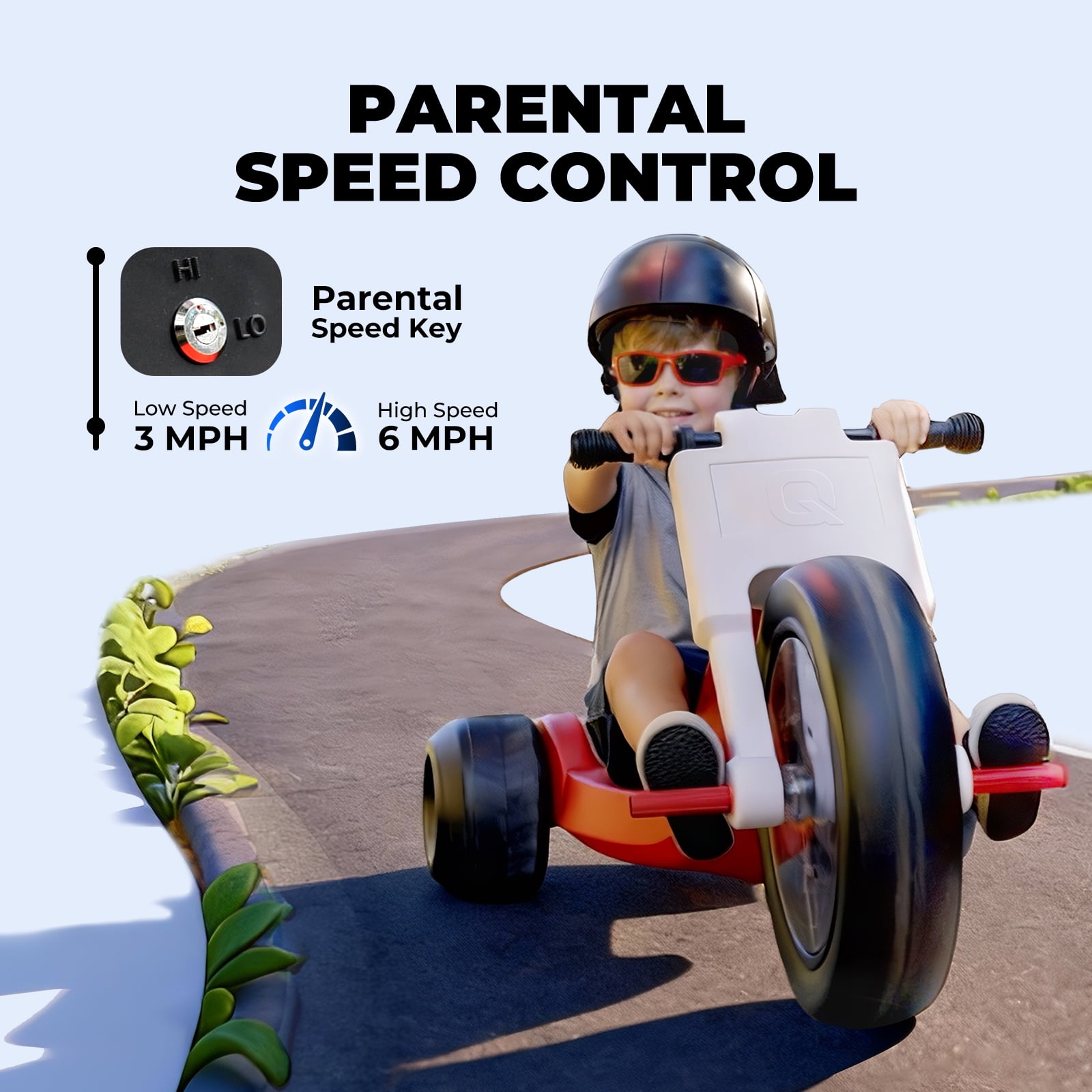 QEASET 24V Electric Big Wheel Tricycle