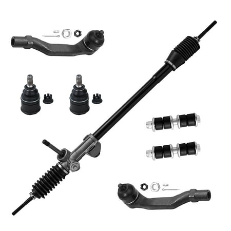 Detroit Axle - Rack & Pinion Outer Tie Rods Lower Ball Joints Sway Bars Replacement for 1988-1991 Honda Civic CRX - 7pc Set