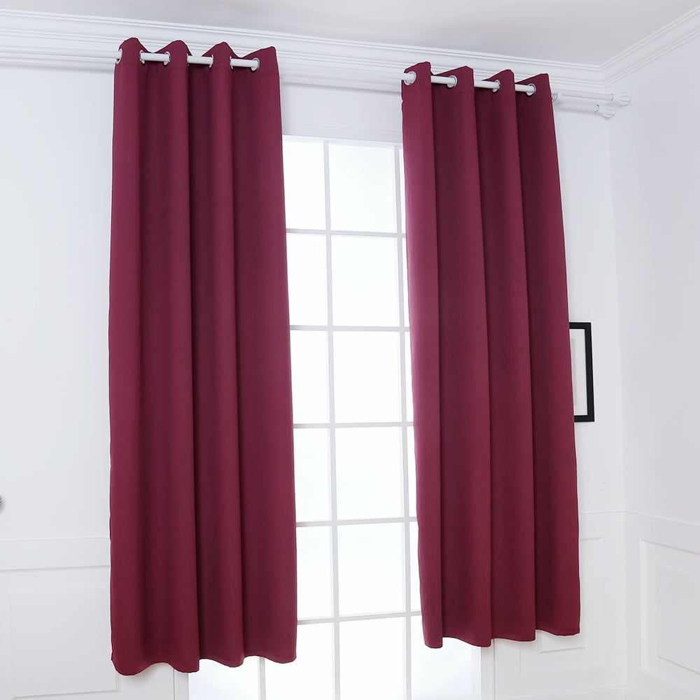DREAM ART Anti-Microbial Super Soft Thermal Insulated Curtain/Drape for Nursery,Children Kids Bedroom Eyelet Blackout Curtains for Livingroom Energy Saving Noise Reducting 52x63-2panels, Burgundy