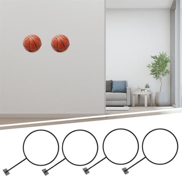 LJNYFDC Mounting Screws Included Ball Holder Wall Mount Ball Holder 4Pcs Multifunctional Display Rack for Football Basketball Hat Motorcycle Strong Iron Storage Hanger