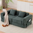 thumbnail image 5 of GNIXUU 71.25" Modern Modular Recliner Sofa, Convertible Sleeper Bed,Folding Mattress Loveseat Couch with Fixed-Shape Frame ,Comfy Lazy Boneless Couches for Living Room Bedroom Lounge,Green, 5 of 8