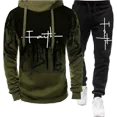 thumbnail image 3 of Chándal informal con estampado de fe original para hombre, sudadera y pantalones de chándal, conjunto de 2 piezas, ropa deportiva, tendencia de moda, Otoño e Invierno, 3 of 5