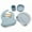 Ice Blue, variant on Rainbow & Butterflies |7 Piece| Silicone Baby Feeding Set – |Bib, Suction Bowl, Training Cup, Sectional Suction Plate & Lid, Spoon & Fork| – Food Grade Silicone, BPA Free