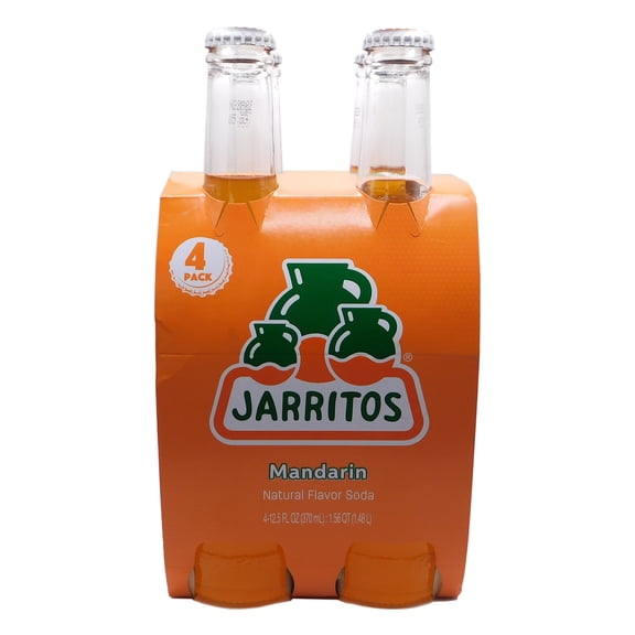 Jarritos Mandarin Soda, 12.5 fl oz (370 ml), 4 Count Pack Of 6