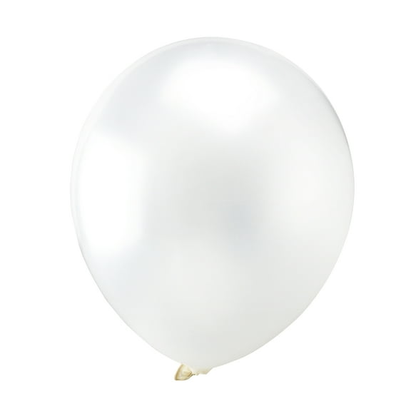 Hemoton 100pcs 12 Inch Bright Color Latex Metallic Balloons (White)