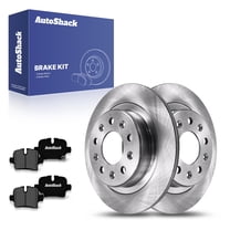 AutoShack 11.34" (288 mm) Rear Solid Brake Rotors   Premium Ceramic Brake Pads | Replacement for 2020-2025 Chevrolet Malibu 2021-2025 Chevrolet Equinox 2021-2024 GMC Terrain | 6-PC Brake Kit