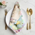 thumbnail image 2 of Easter Cute Bunny Cloth Napkins, Eggs Spring Daisy Flowers Colorful Striped Washable and Reusable Dinner Napkins Set of 6, Table Napkin for Kitchen Party Birthday Wedding Hotel Housewarming 20"x20", 2 of 9