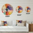 thumbnail image 4 of Designart 'Abstract Creative Flower in Multiple Colors II' Farmhouse Wood Wall Clock, 4 of 5