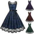 thumbnail image 1 of pstuiky Robes pour Femmes, Robe de Cocktail Halloween Sans Manches à Col Rond en Dentelle Européenne et Américaine Robe de Soirée Maxi Robes en Solde, 1 of 9