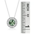 thumbnail image 4 of RYLOS Necklace Sterling Silver 925 Halo Designer Necklace Gemstone &  Diamonds 18" Chain 4MM Green Sapphire September Birthstone Womens Jewelry Silver Necklace, 4 of 8