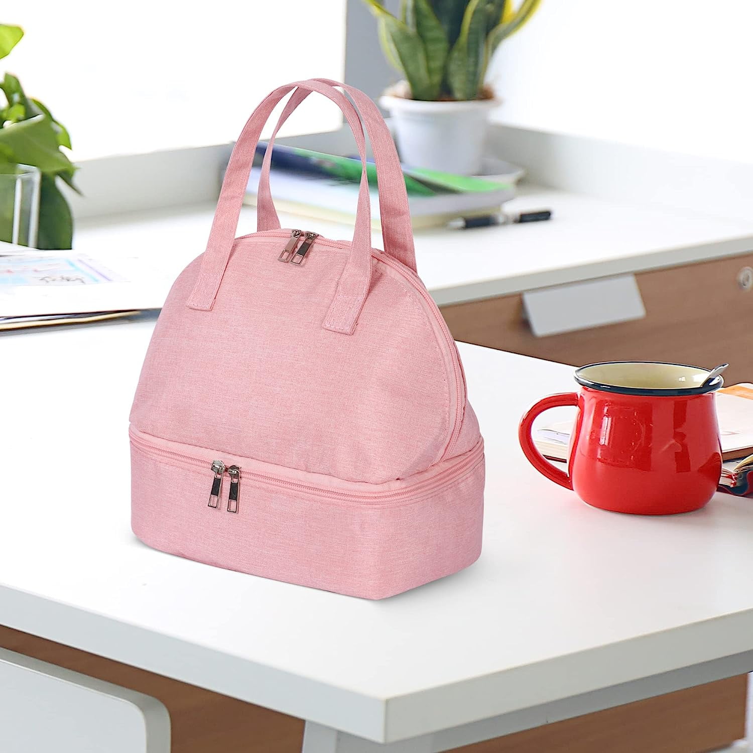 Autrucker Insulated Double Compartment Lunch Bags for Women