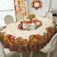 thumbnail image 3 of Thanksgiving Turkey Tablecloth Vintage Fall Pumpkin Table Cloth for Kitchen Decoration - 60" X 102" Oval, 3 of 7