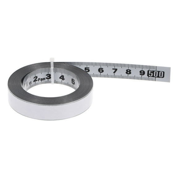 Self-Adhesive Measuring Tape 500cm Stainless Steel Metric Left to Right Read