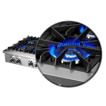 Forno Appliances - Cossato 48" Built-In Gas Cooktop with 8 Sealed Burners and LP Conversion Kit